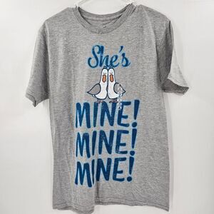 Nwt Disney finding Nemo dory she's mine tshirt tee gray seagulls